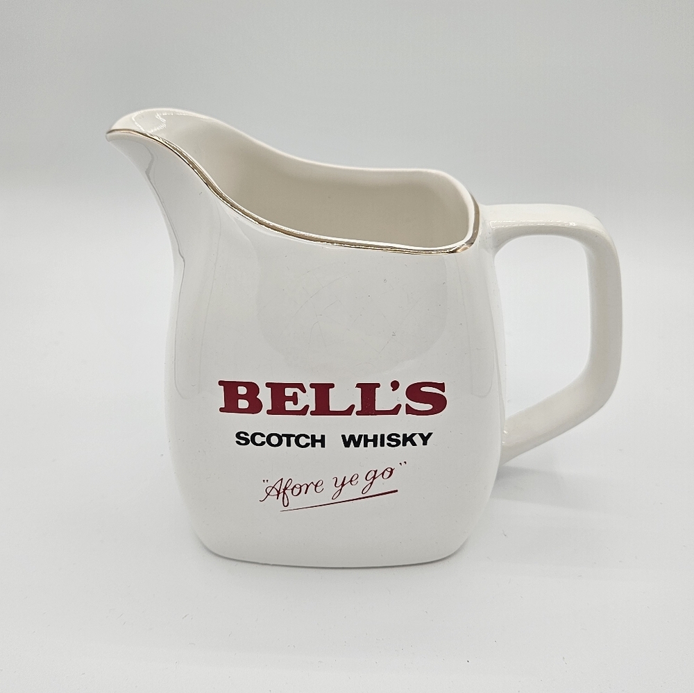 Vintage BELL'S Scotch Whiskey Ceramic Pitcher "AFORE YE GO" Wade PDM England